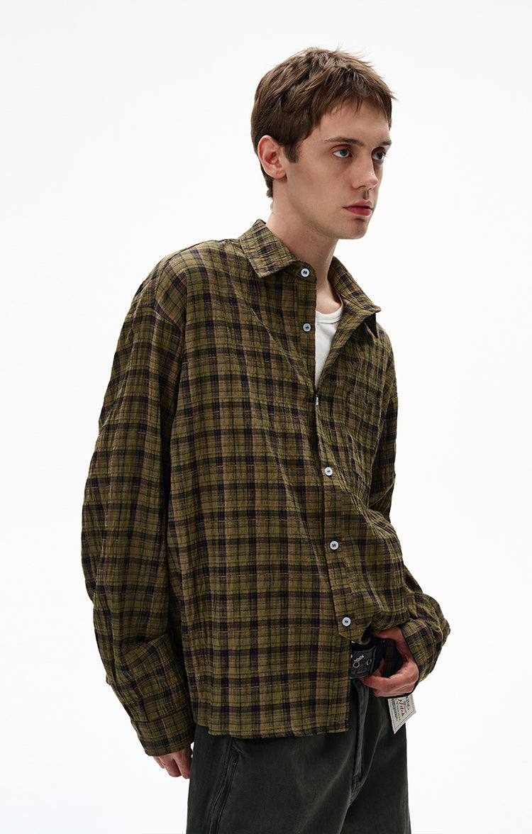 MADWITCH UNISEX AUTUMN PLAID SHIRT #CR6252