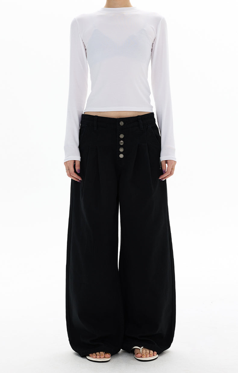 MADWITCH DOUBLE PLEAT BUTTON TROUSERS #G6935