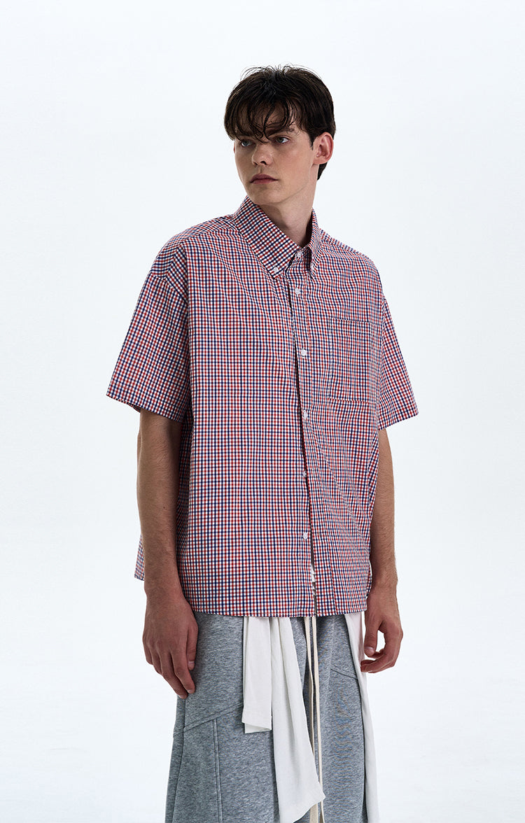 MADWITCH CHECKERED SHORT SLEEVE SHIRT #CR217