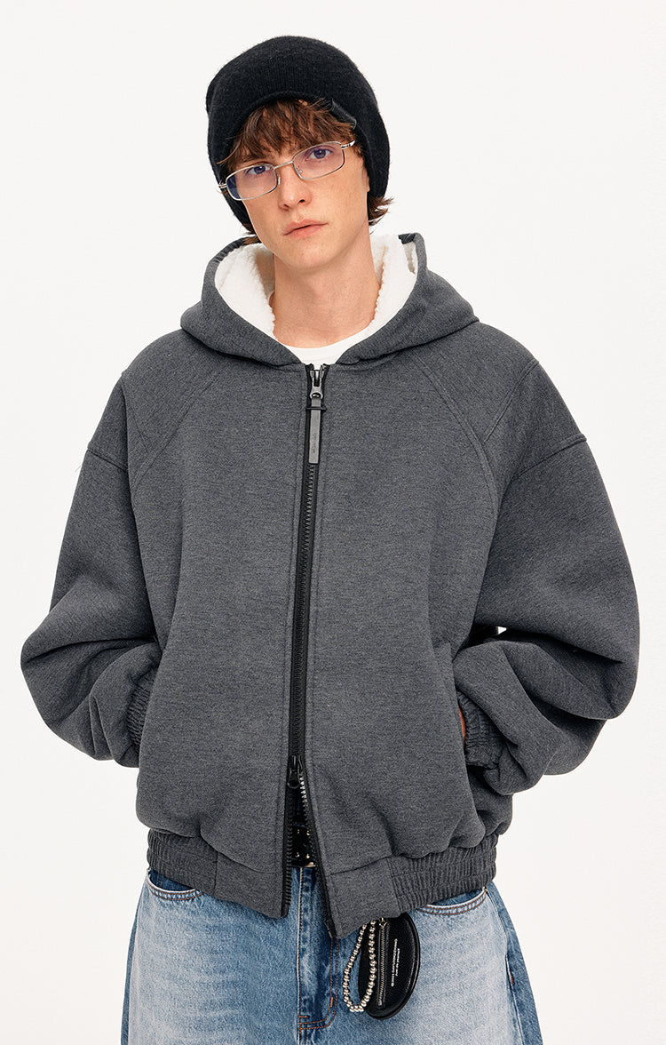 MADWITCH DECONSTRUCTED HOODED FLEECE JACKET #DW1631