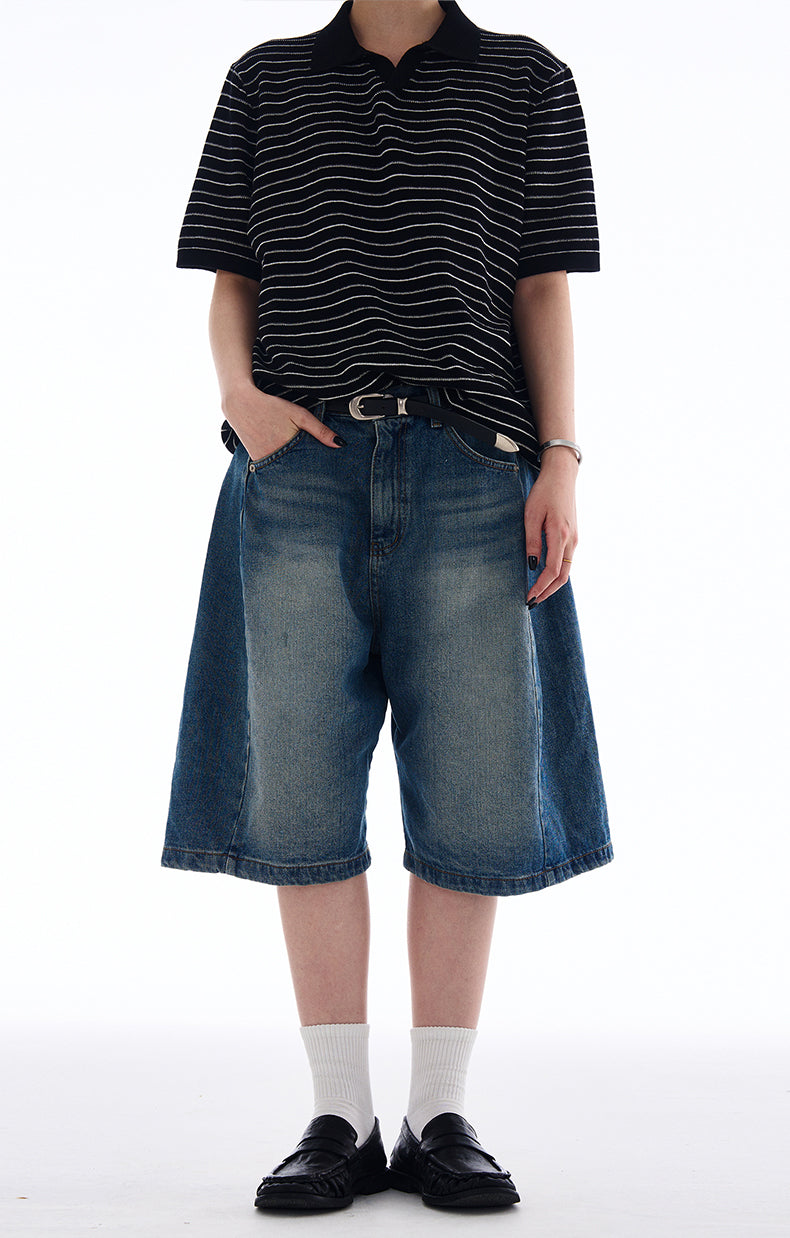 MADWITCH EXTRA BAGGY CROPPED JEANS #L811