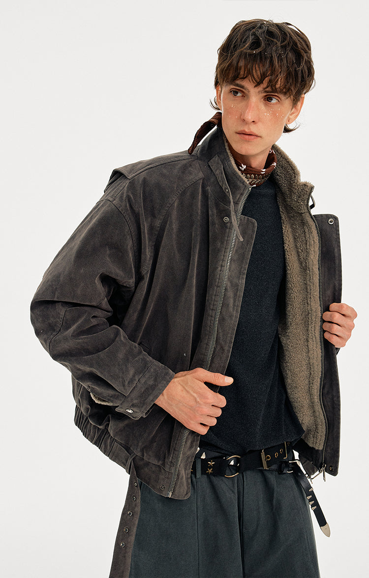 MADWITCH SUEDE QUILTED RECONSTRUCTION JACKET #AW25511