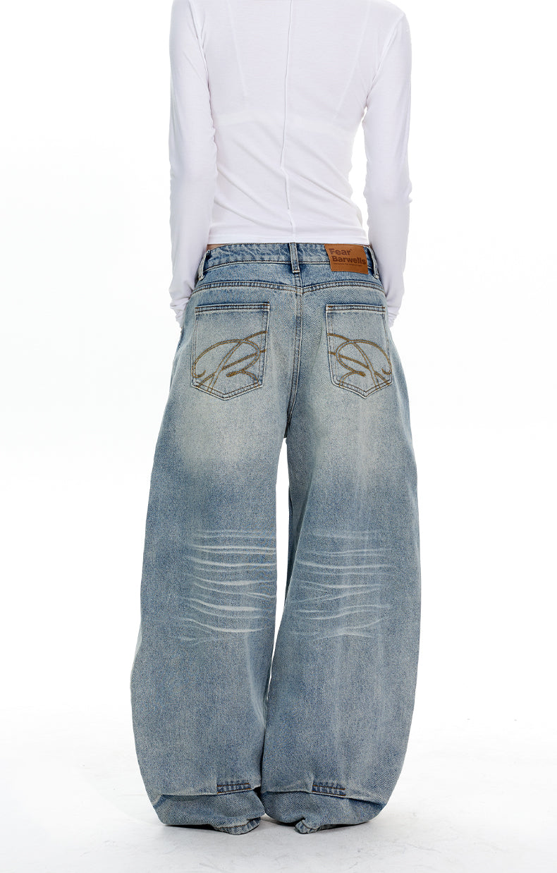 MADWITCH EMBROIDERED WIDE LEG JEANS #5031