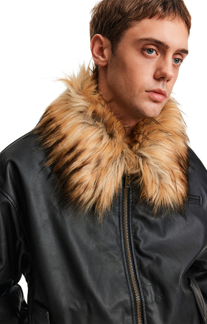 MADWITCH PU SHEARLING PARKA #L99607