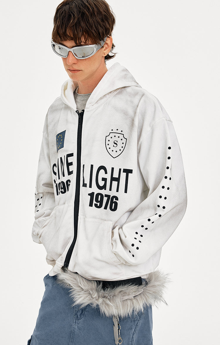 MADWITCH VINTAGE HOODED SWEATSHIRT LETTER PRINT #AW25169