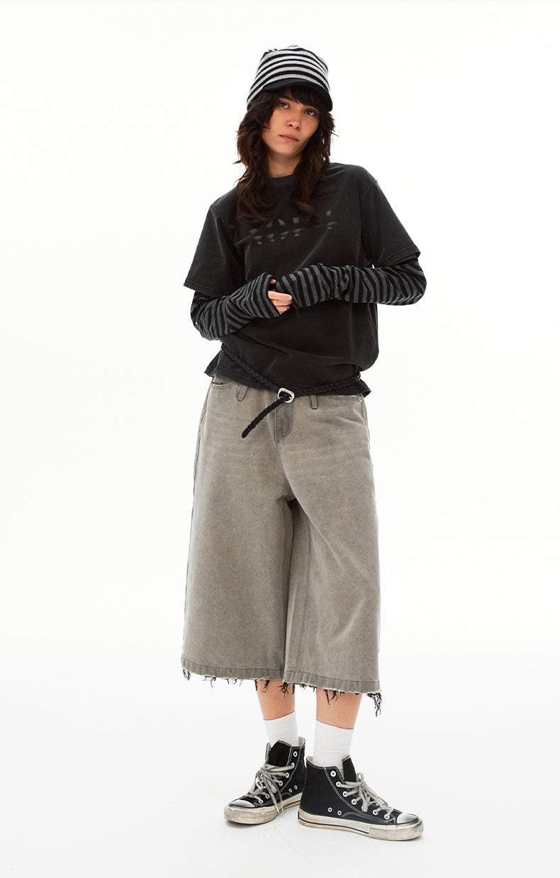 MADWIT FRAYED WASHED JEANS #K731