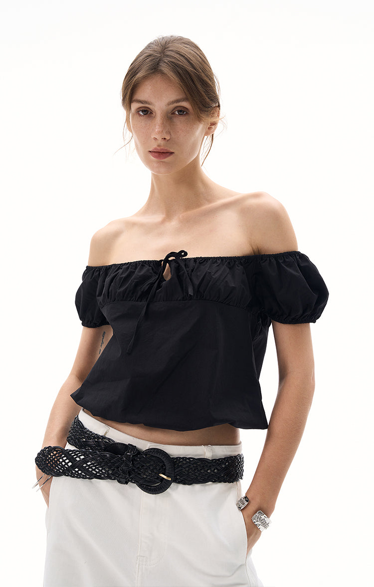 MADWITCH OFF-SHOULDER PUFF SLEEVE TEE #TC82N