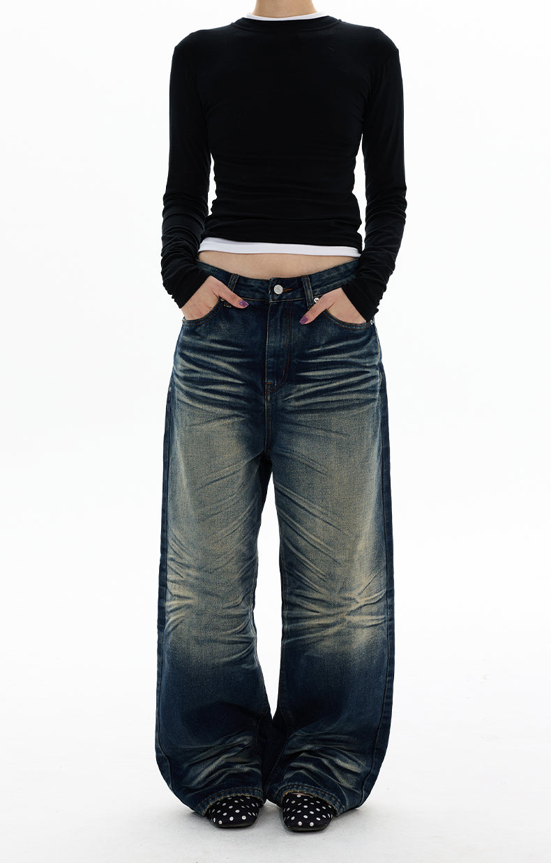 MADWITCH HEAVY WASH WIDE LEG JEANS #DR9692