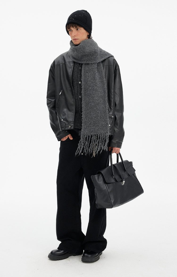 MADWITCH MINIMAL PU DOWN JACKET #YR002