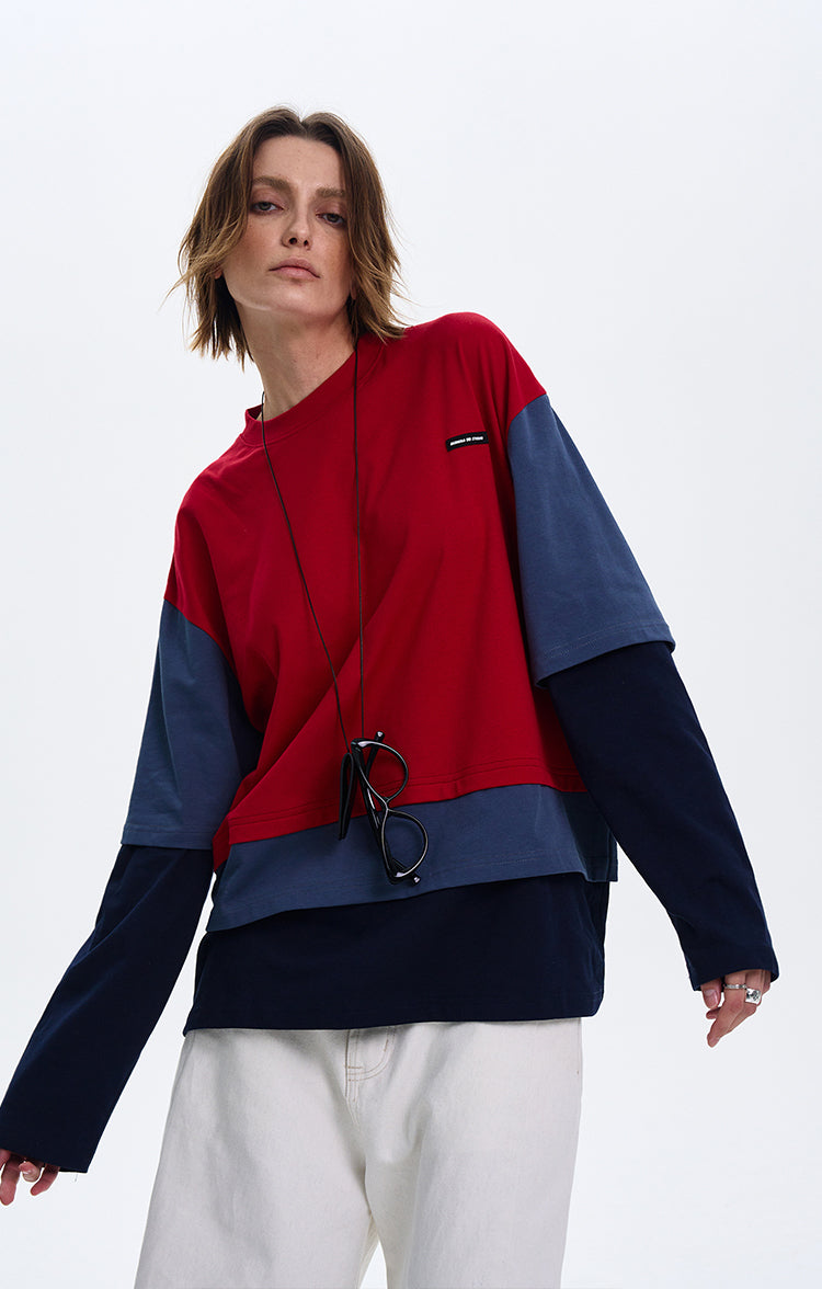 MADWITCH LAYERED FAUX TWO-PIECE HOODIE #6915