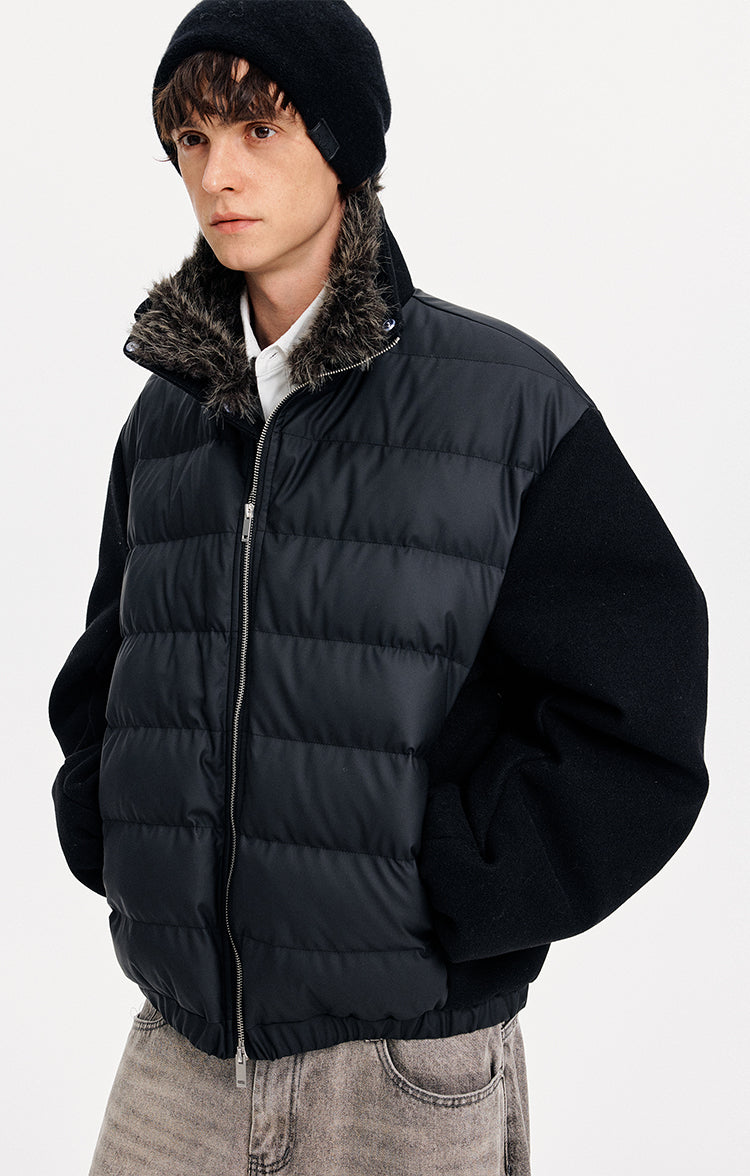 MADWITCH QUILTED STAND COLLAR DOWN JACKET #M0128