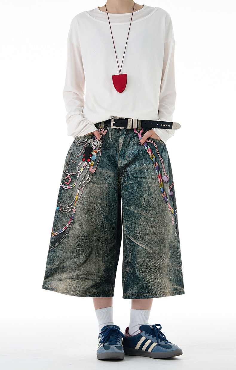 MADWITCH 3D PRINT DENIM PANTS #G6830