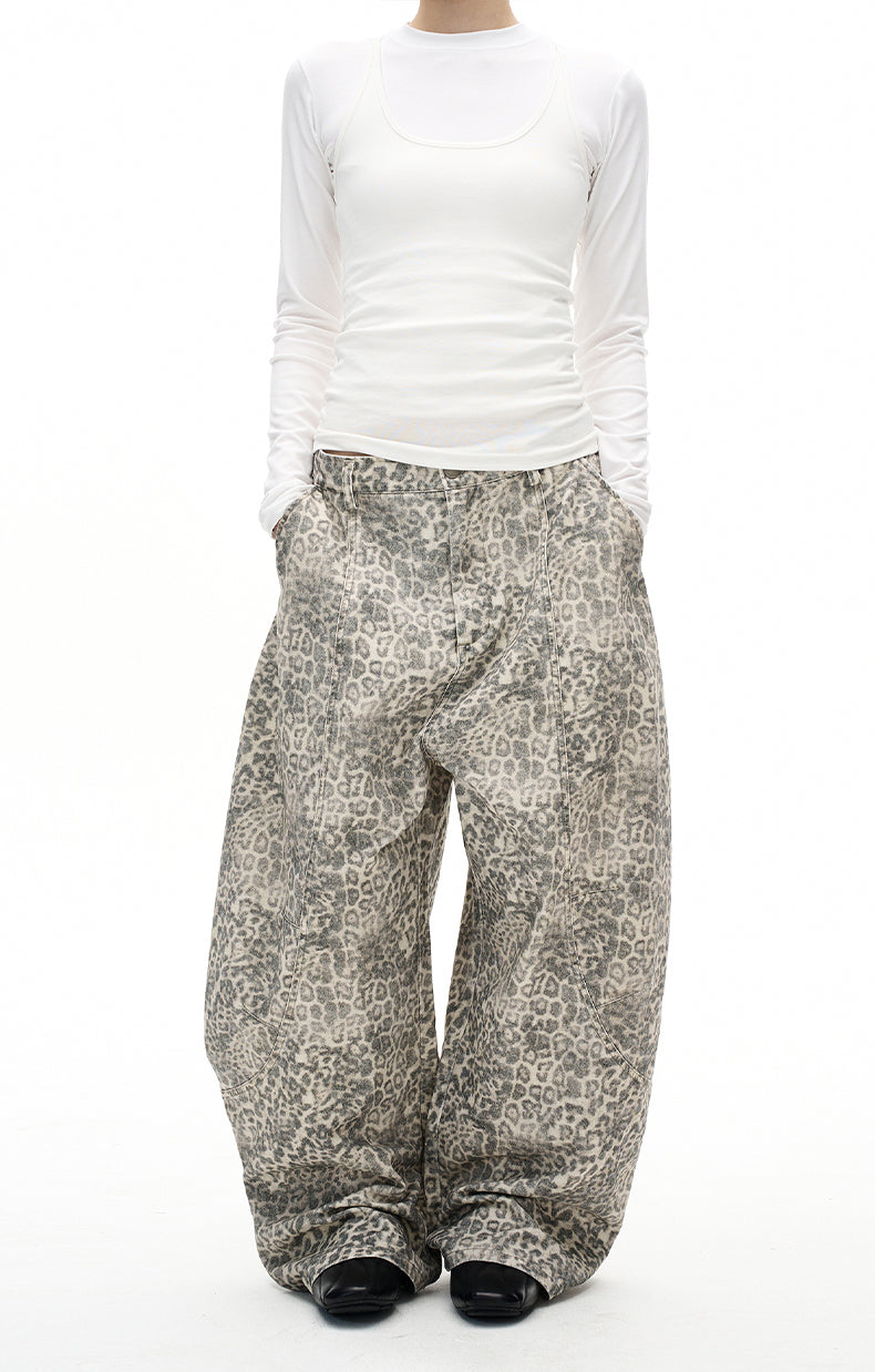 MADWITCH VINTAGE LEOPARD WIDE JEANS #A616