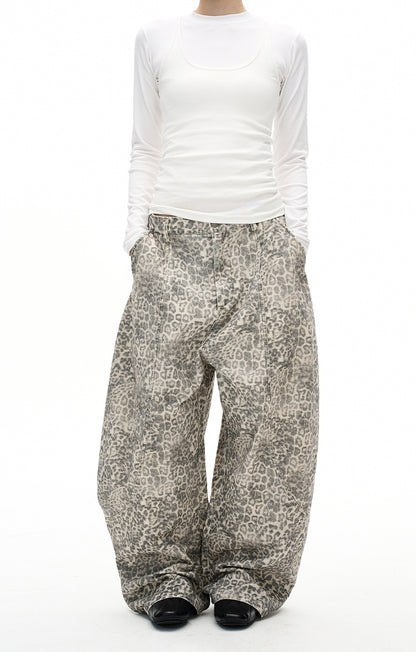 MADWITCH VINTAGE LEOPARD WIDE JEANS #A616