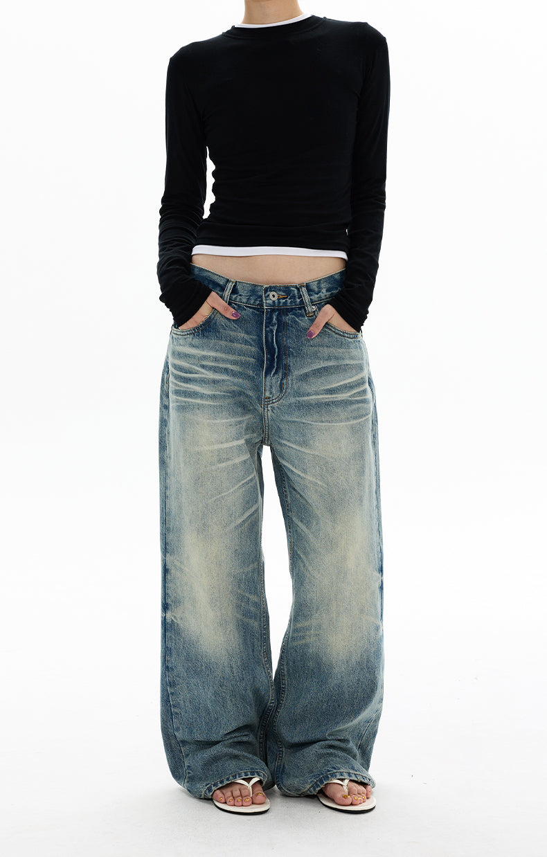 MADWITCH VINTAGE WASHED STRAIGHT JEANS #GP9768