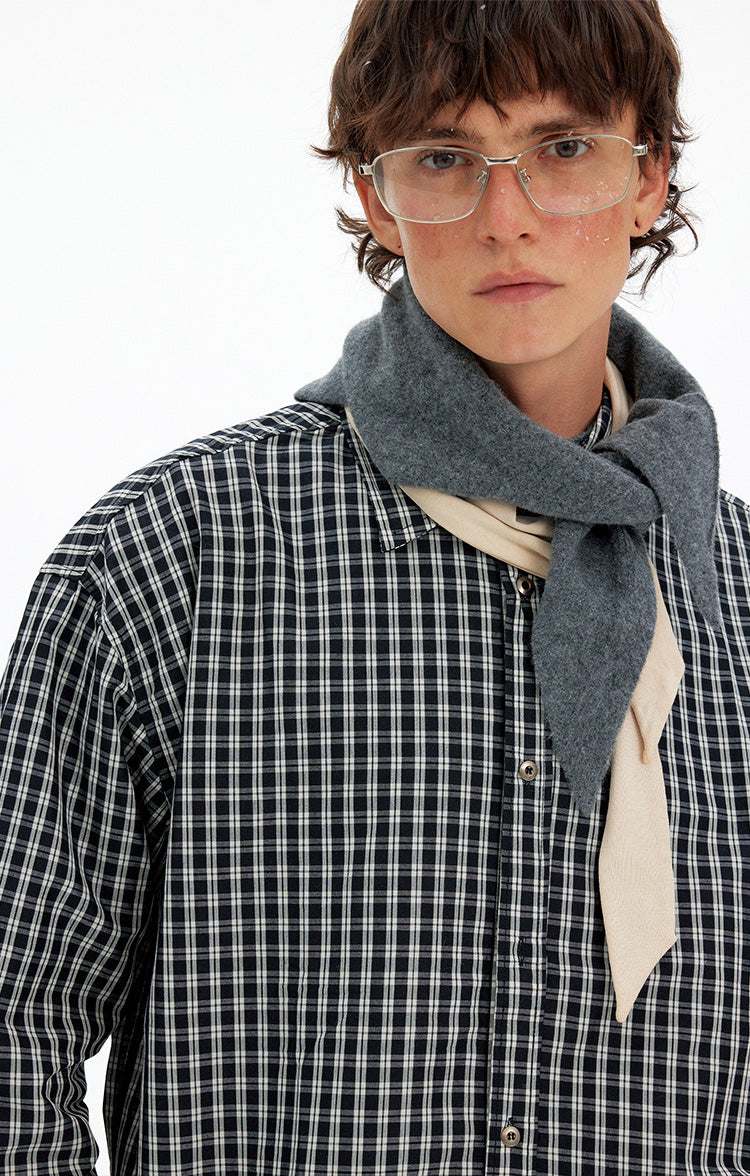 MADWITCH RETRO COLORBLOCK PLAID SHIRT #CW1155