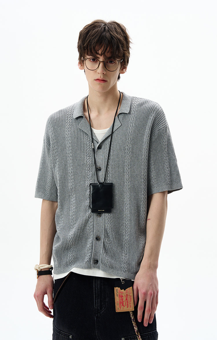 MADWITCH OLD MONEY CABLE KNIT SHIRT #68827