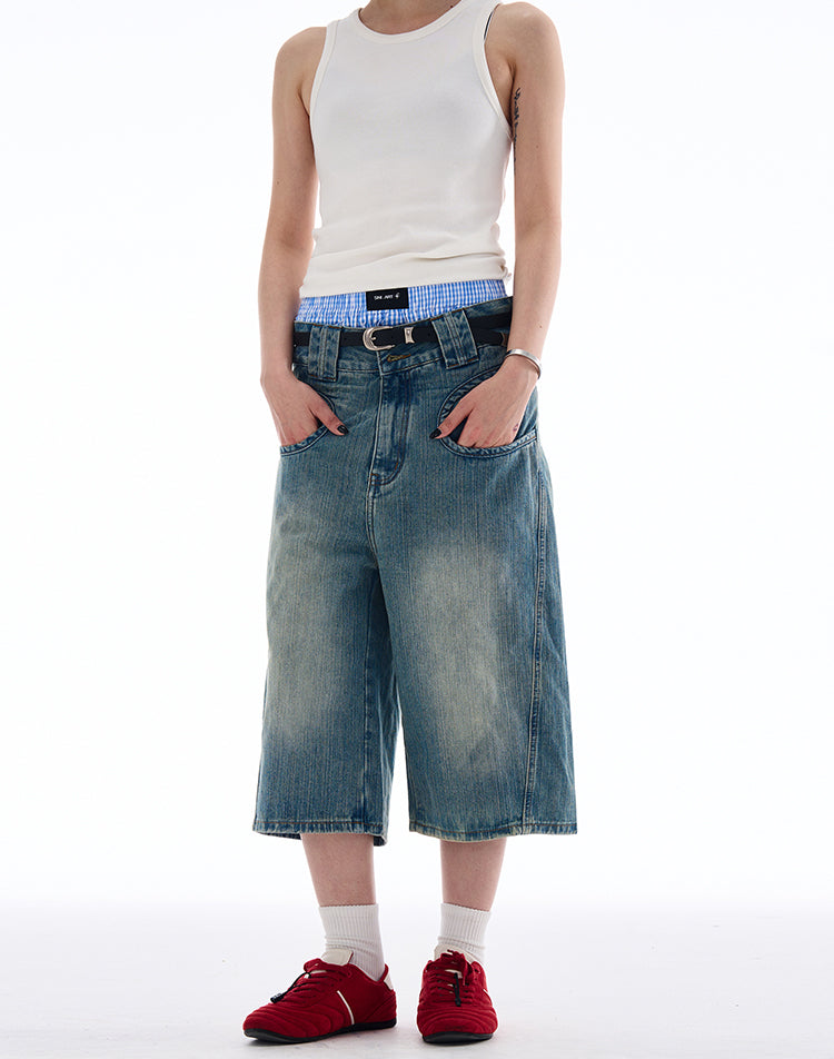 MADWITCH DESIGNER-STYLE CROPPED JEANS #L826