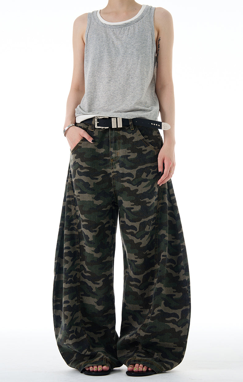 MADWITCH CAMO WIDE-LEG PANTS #G6808