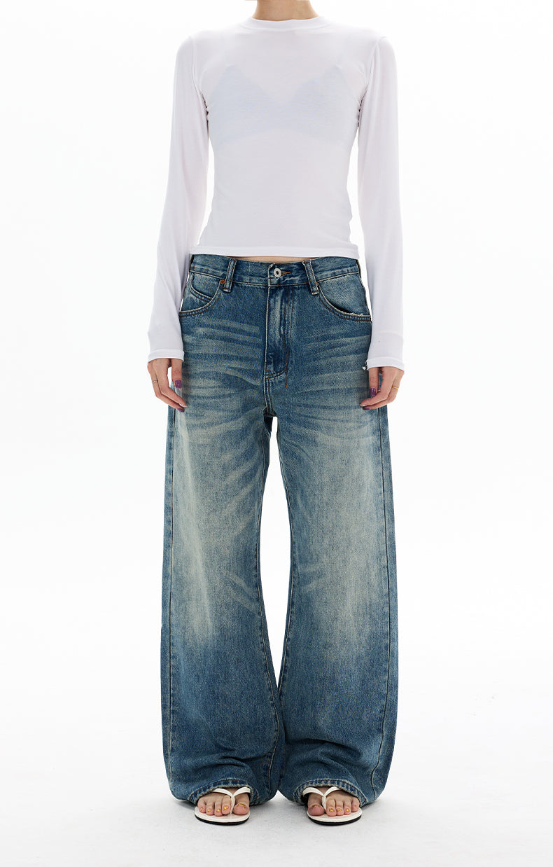 MADWITCH VINTAGE WASHED WIDE LEG JEANS #CK5550