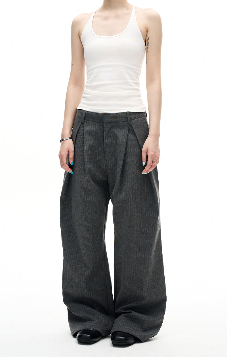 MADWITCH STRIPED WIDE LEG TROUSERS #C923