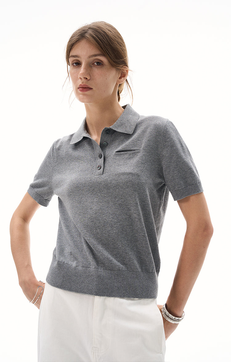 MADWITCH POLO COLLAR KNIT T-SHIRT #L99710