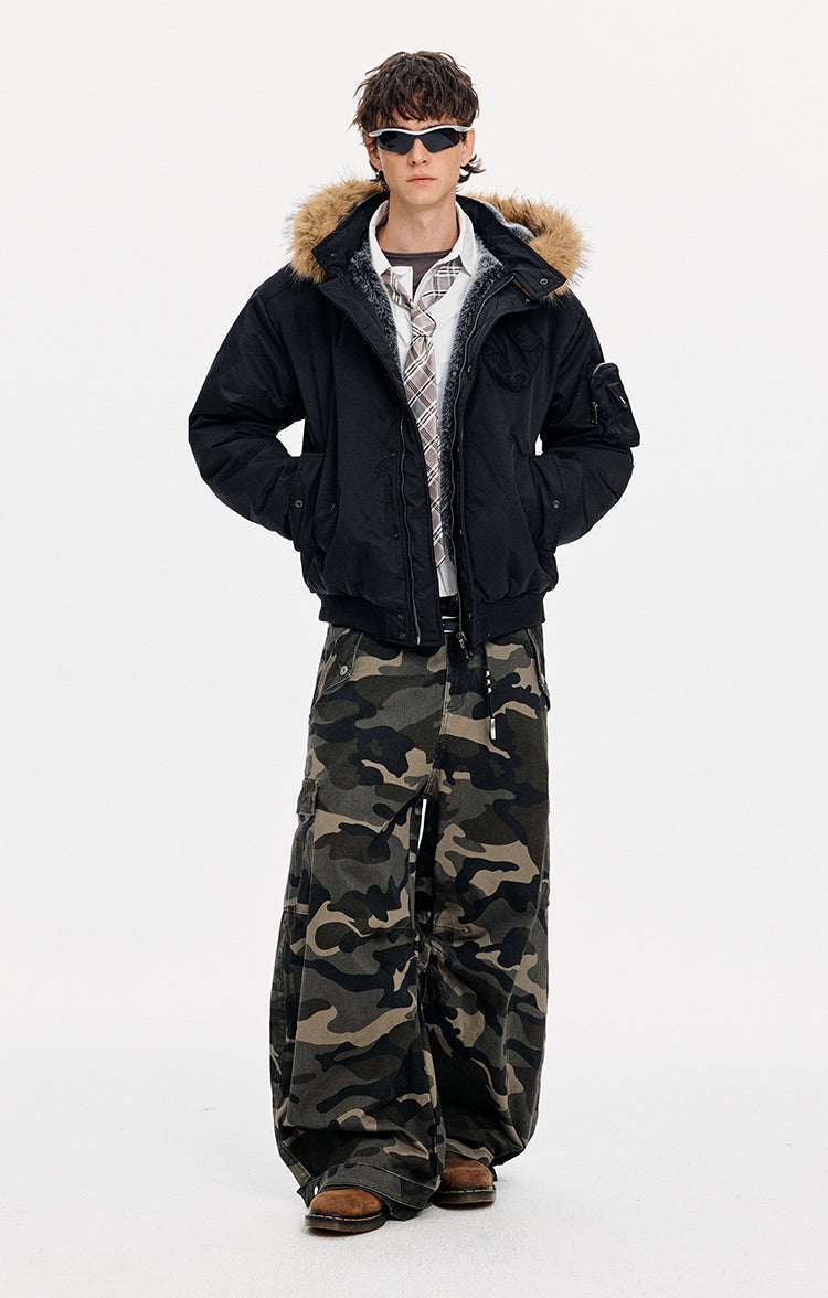 MADWITCH DETACHABLE HOOD QUILTED JACKET #IN058