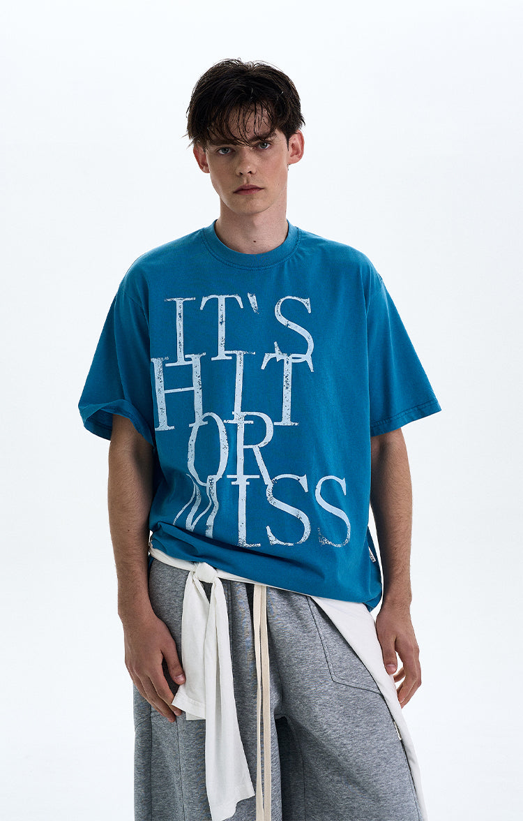 MADWITCH ROUND NECK LETTER PRINT T-SHIRT #27297