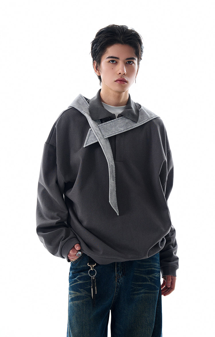 MADWITCH TURN-DOWN COLLAR VERSATILE TOP #0198