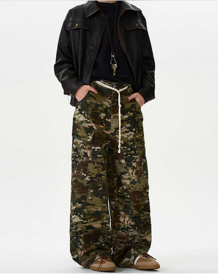 MADWITCH CAMO RUCHED CARGO PANTS #CK6578