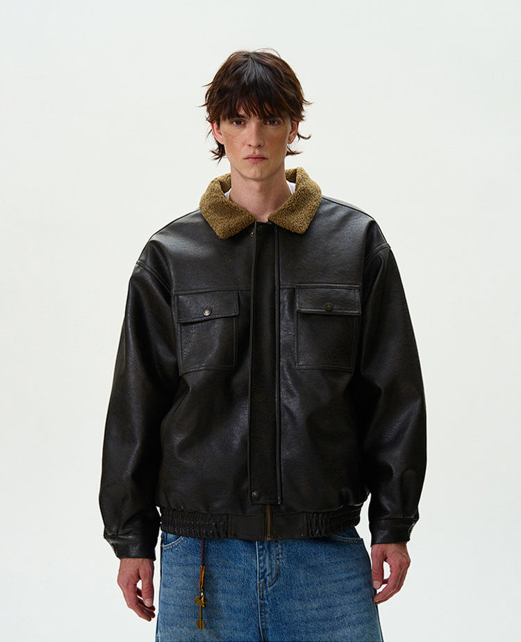 MADWITCH THICKENED PU LEATHER JACKET #G1060
