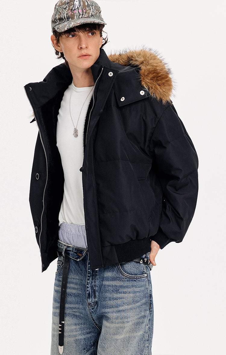 MADWITCH HOODED MINIMALIST DOWN JACKET #630321
