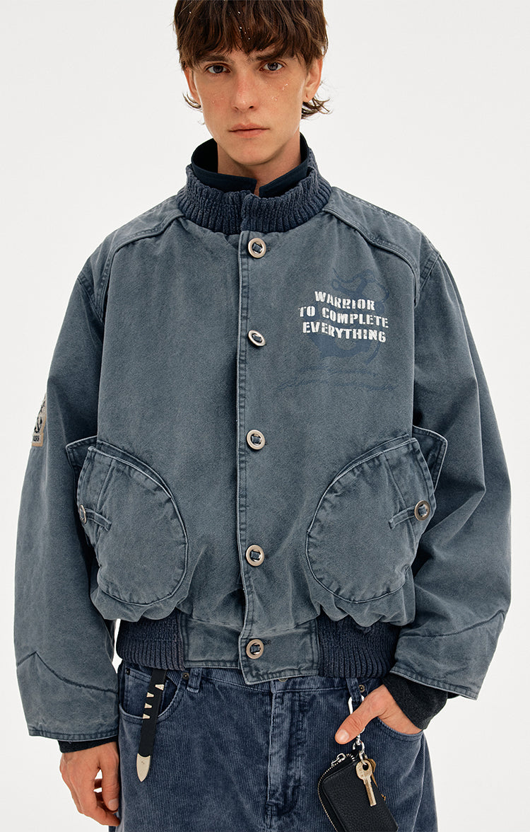 MADWITCH VINTAGE WASHED WORKWEAR QUILTED JACKET #AW25152