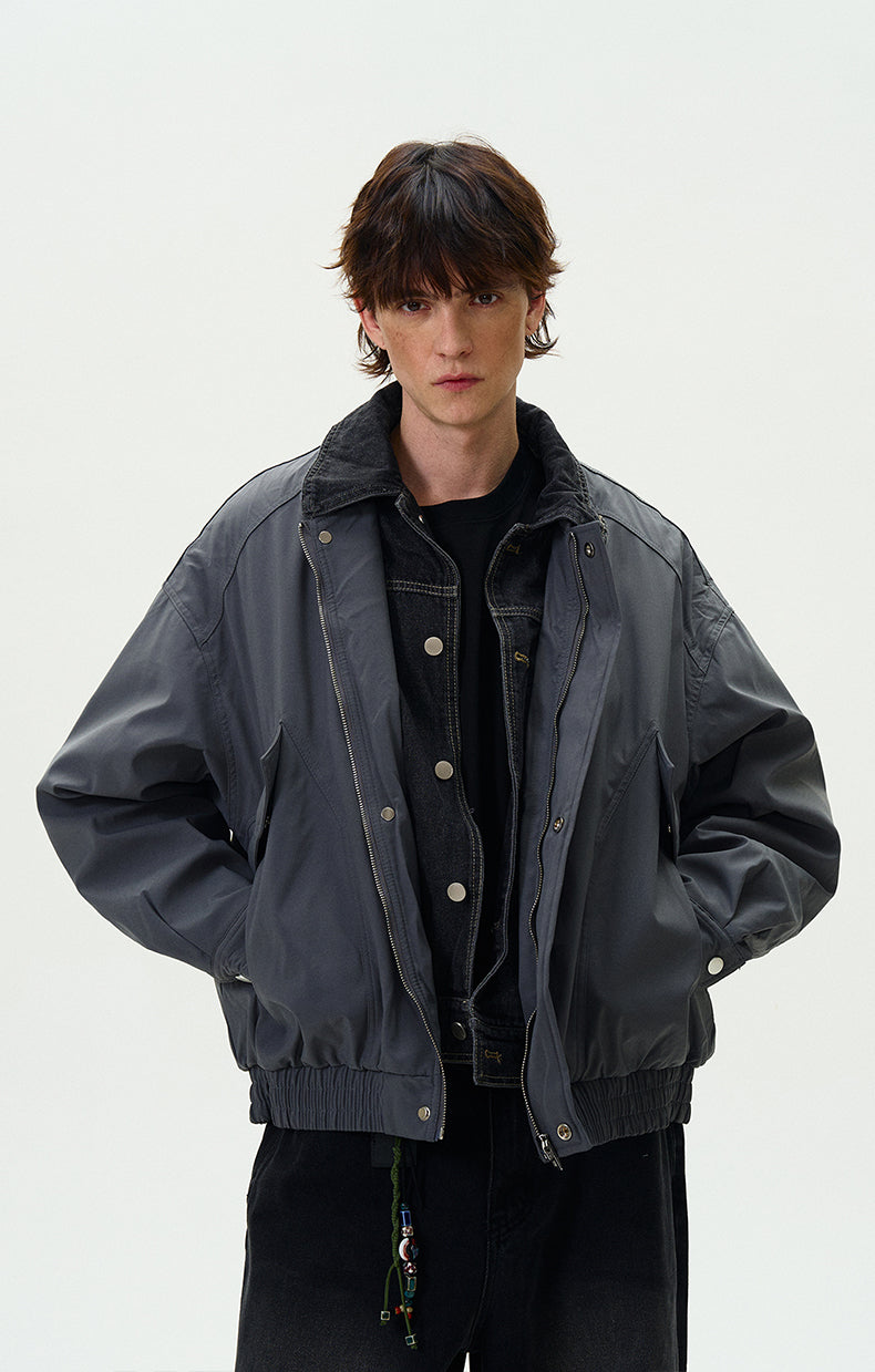 MADWITCH PATCHWORK LOOSE DOWN JACKET #18985