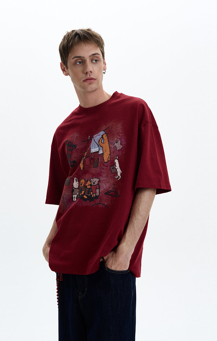 MADWITCH VINTAGE PRINT TEE #321