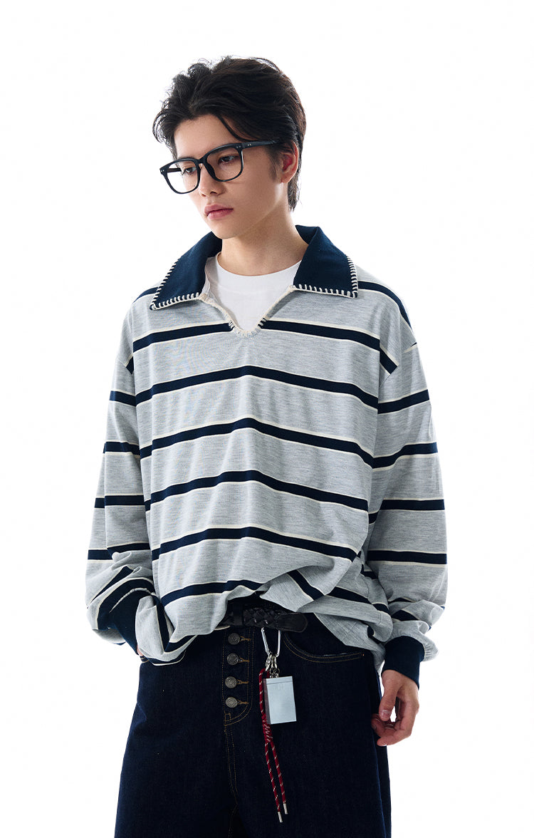 MADWITCH V-NECK COLORBLOCK LONG SLEEVE #WY500