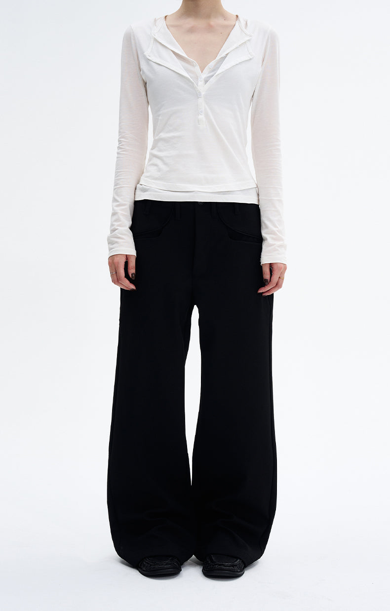 MADWITCH DRAPE STRAIGHT TROUSERS #GPC6895