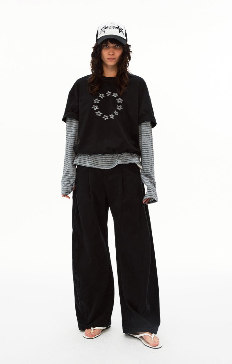 MADWIT WIDE CURVED PANTS CK3615 - MadWitch Store