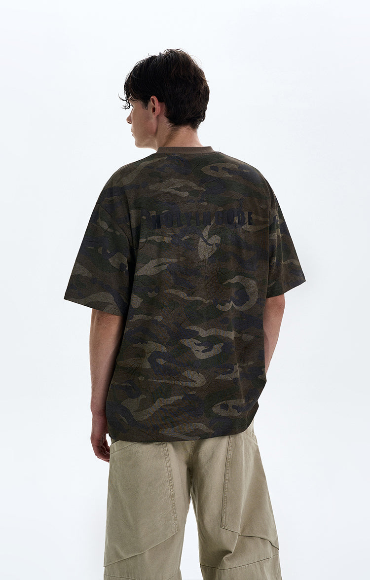 MADWITCH RETRO CAMOUFLAGE T-SHIRT #6932