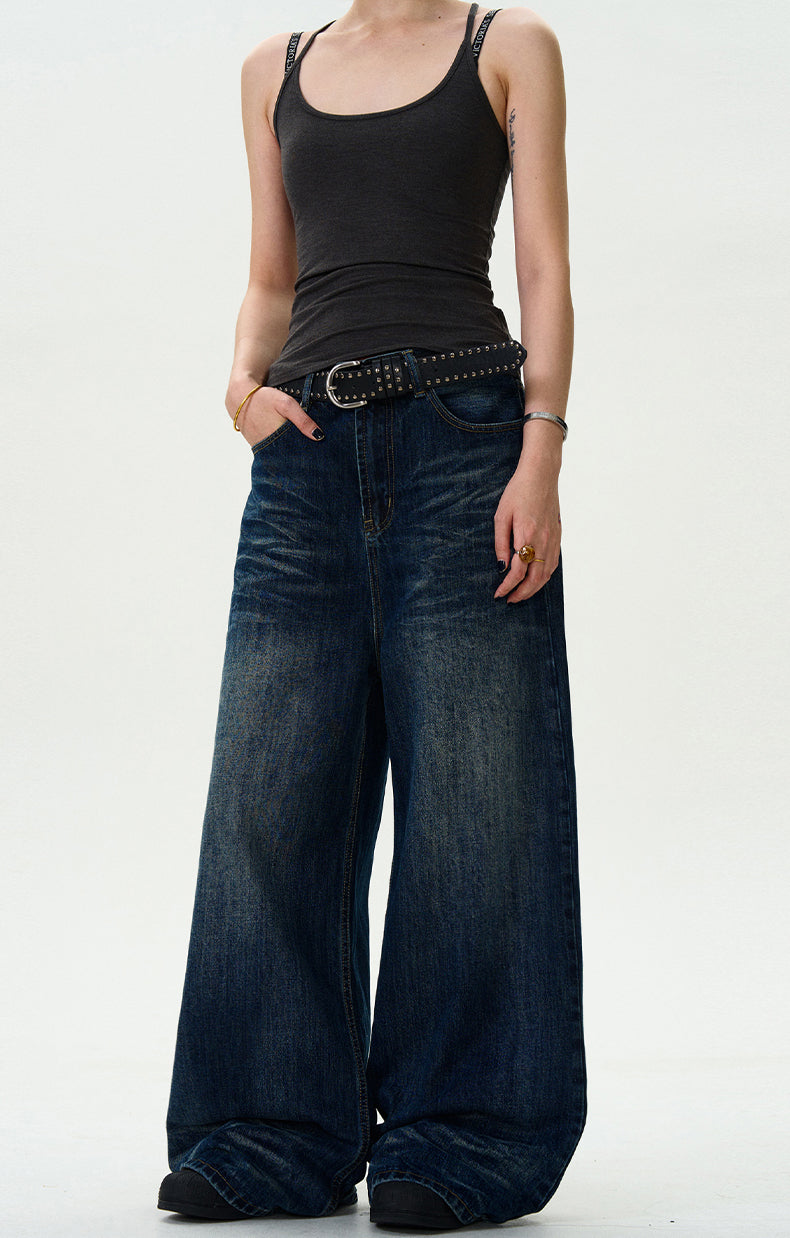 MADWITCH WASHED VINTAGE DENIM JEANS #FX059