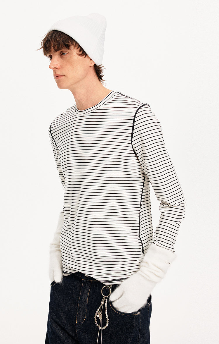 MADWITCH COLORBLOCK TENCEL STRIPE TEE #TC108