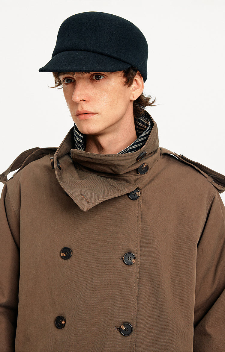 MADWITCH DOUBLE BREASTED STAND COLLAR COAT #BM434