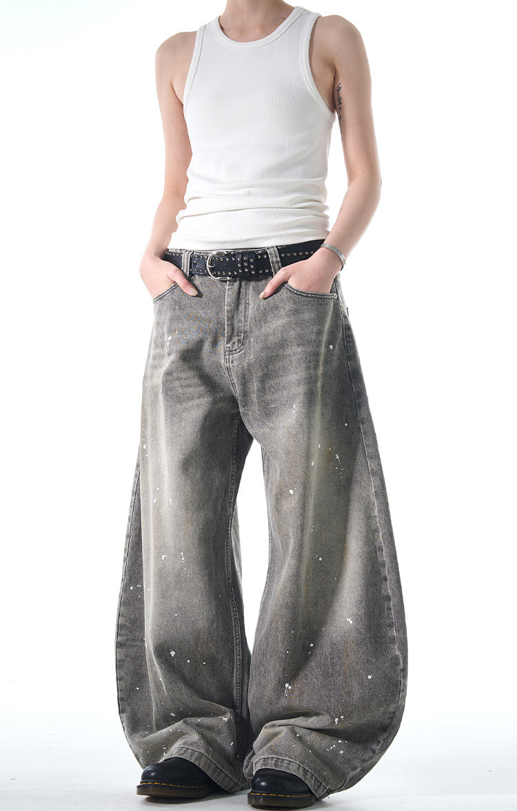 MADWITCH WIDE-LEG BEND-KNIFE JEANS #FX066