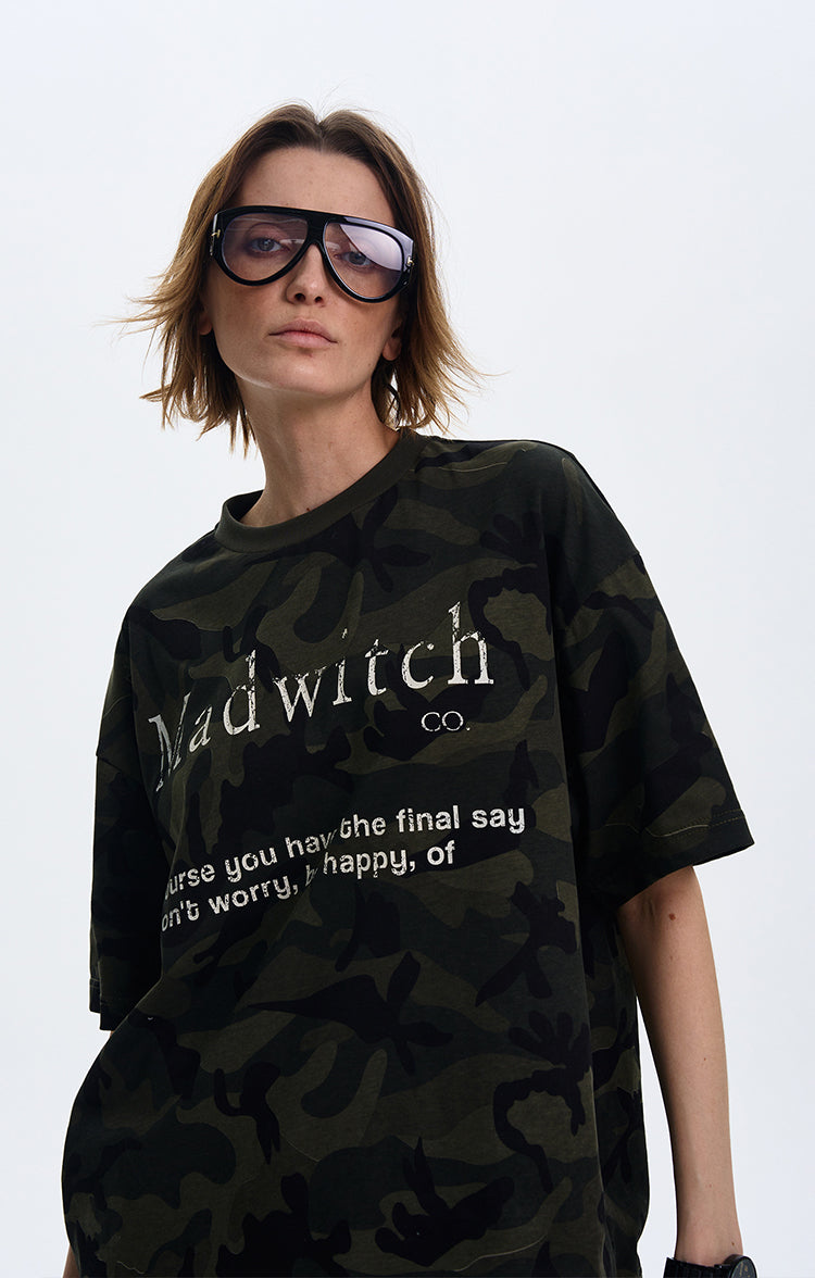 MADWITCH CAMO PRINT SHORT-SLEEVE T-SHIRT #MD4152