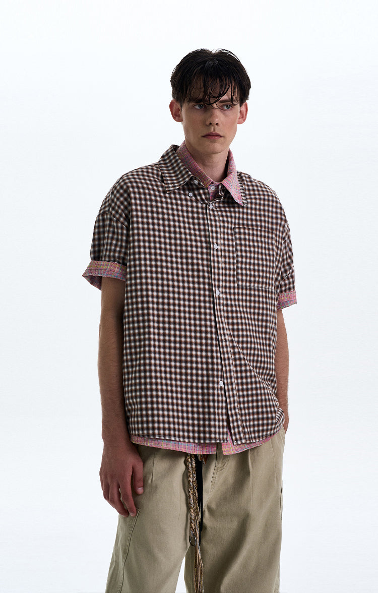 MADWITCH POLKA DOT CHECKERED SHIRT #CR222