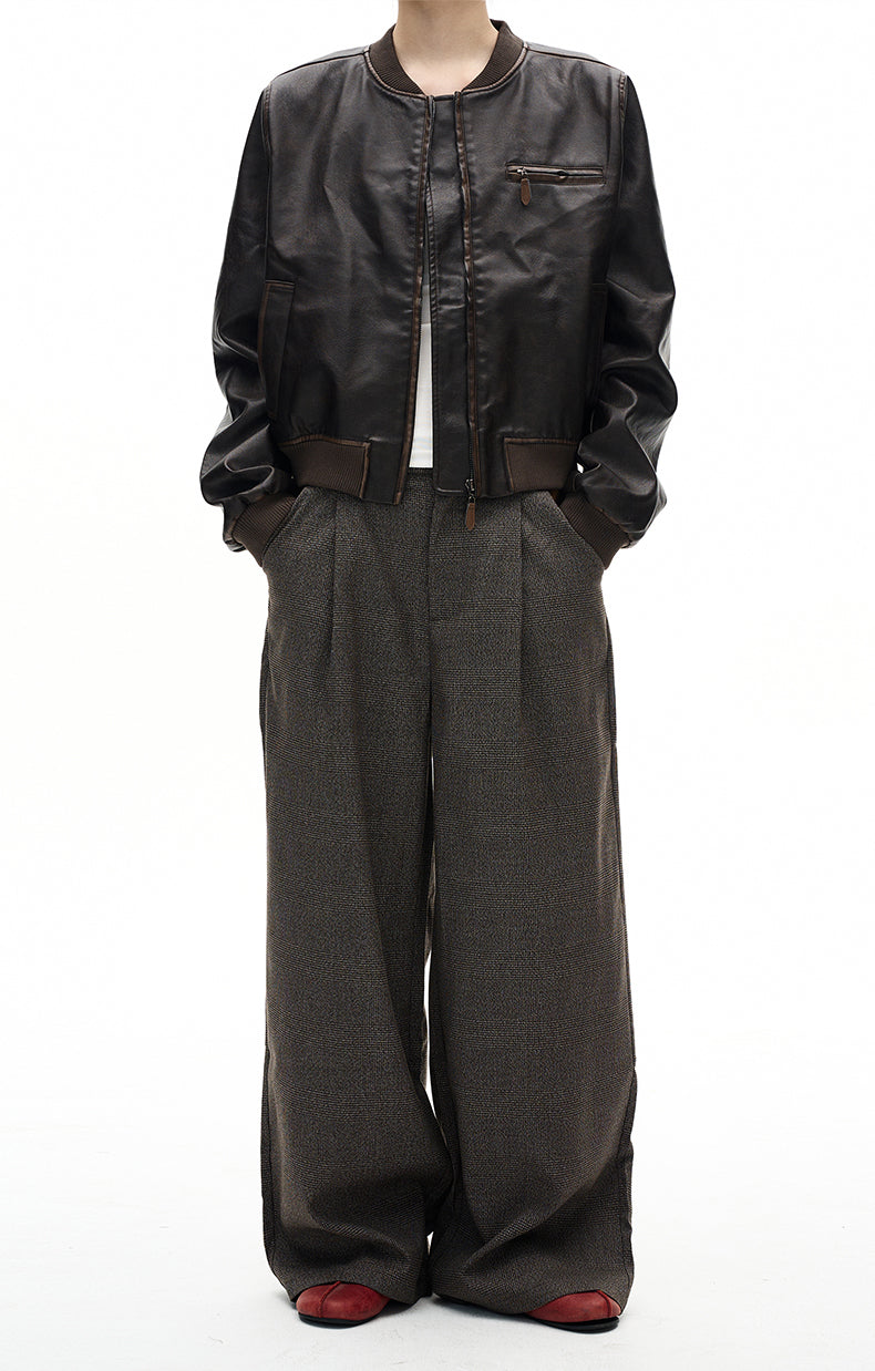 MADWITCH PREPPY PLAID WIDE TROUSERS #25036