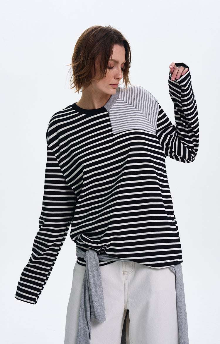 MADWITCH STRIPED CONTRAST LONG SLEEVE #SD12