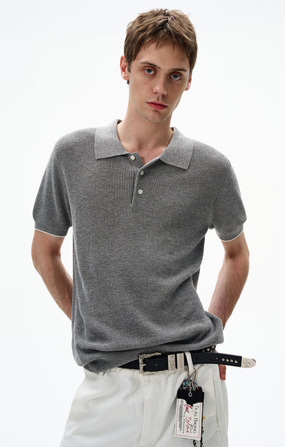 MADWITCH CLASSIC POLO KNIT TOP #250139