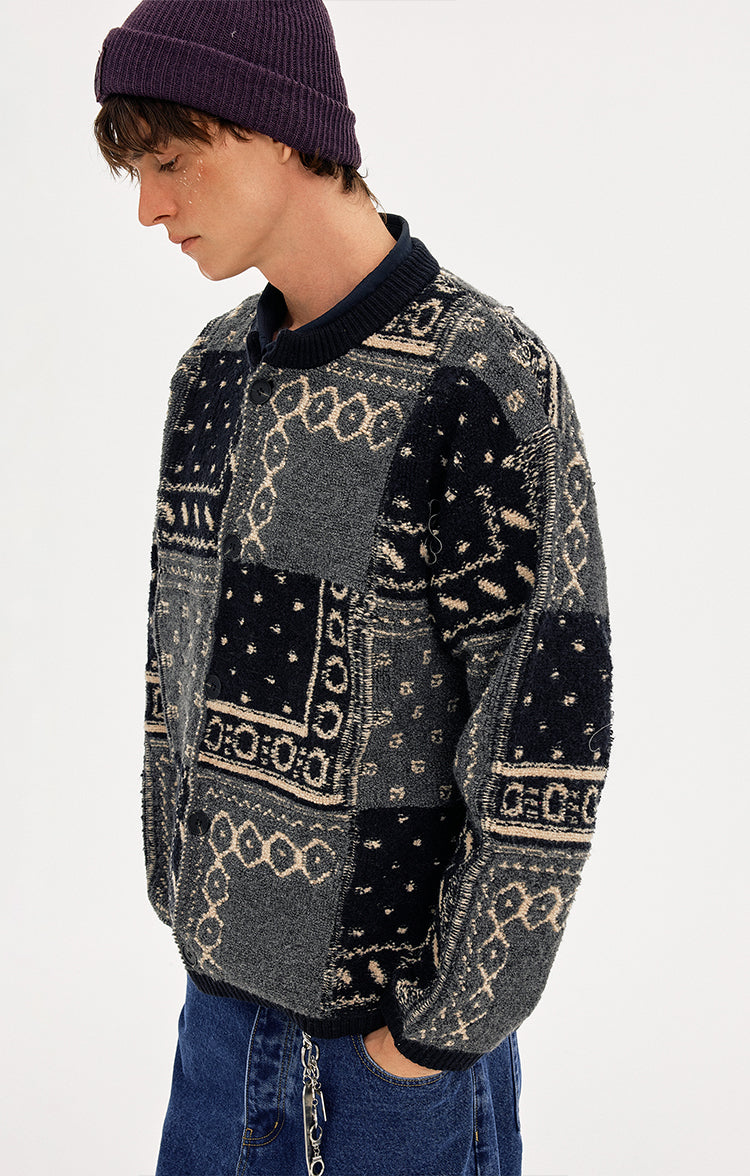 MADWITCH COLORBLOCK BASEBALL KNIT SWEATER #65163