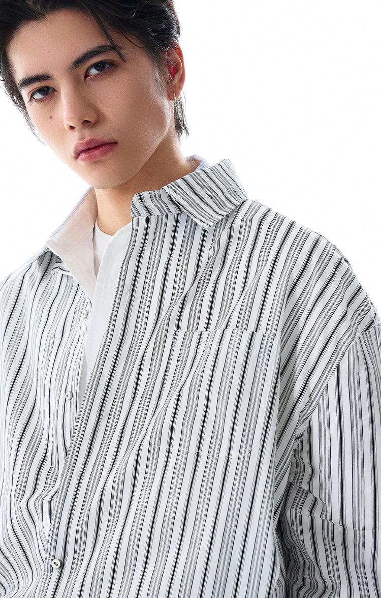 MADWITCH VINTAGE STRIPED SHIRT #L565